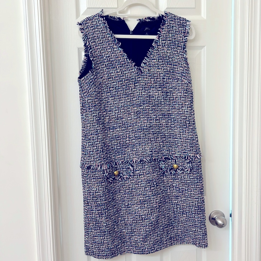 J.Crew Sheath dress in white multicolor tweed 6